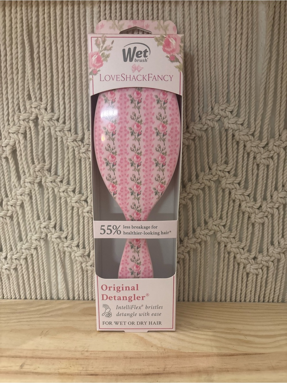 LoveShackFancy Pink Floral Wet Brush Original Detangler